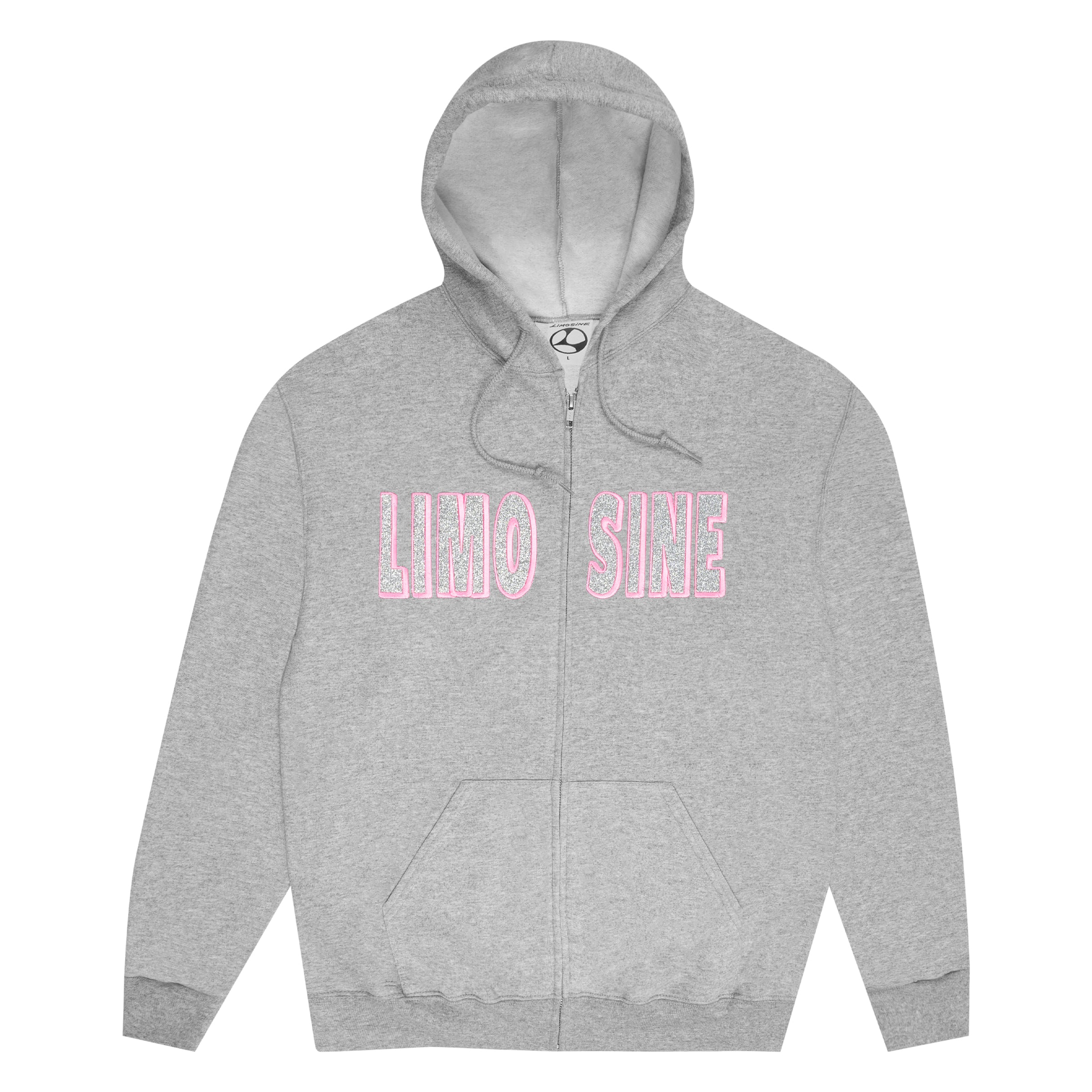 LIMOSINE Sparkle Zip Up - Grey Heather / Pink – limosineskateboards