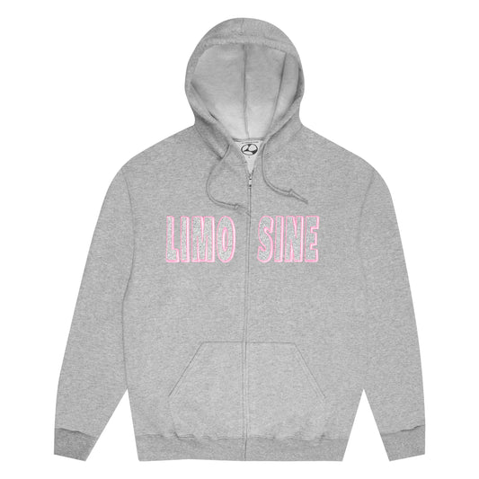 LIMOSINE Sparkle Zip Up - Grey Heather / Pink