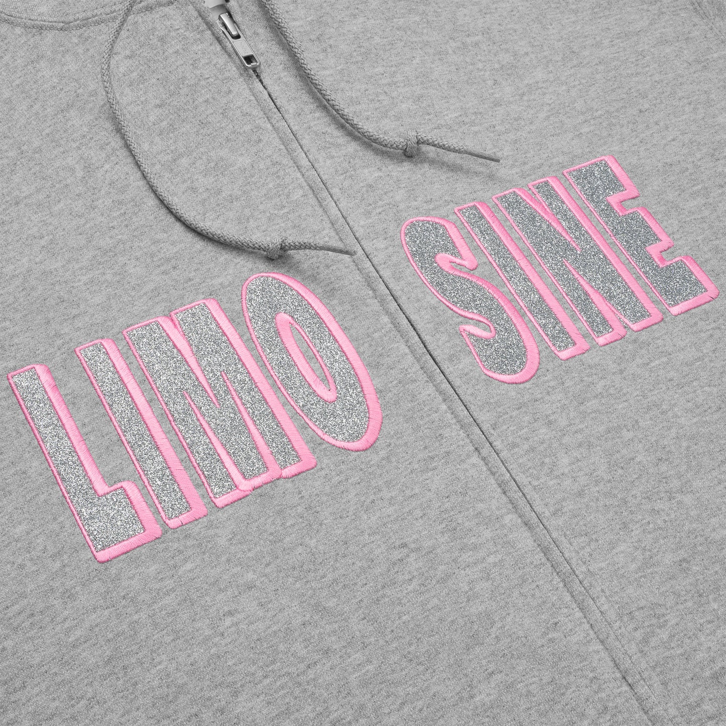 LIMOSINE Sparkle Zip Up - Grey Heather / Pink